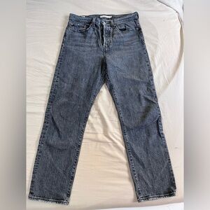 Levi's Premium Wedgie Straight Ankle Women's Jeans black denim wash size 28